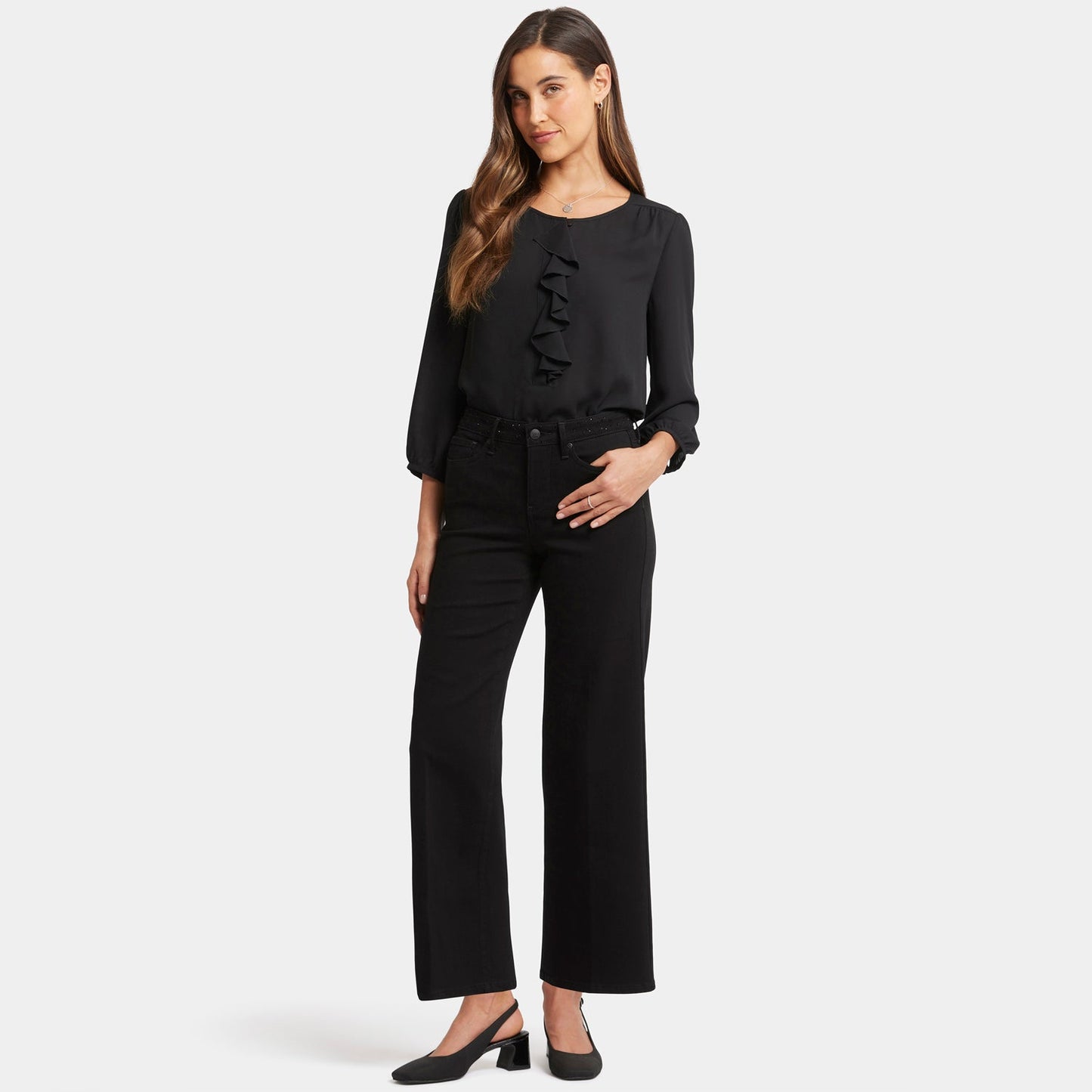 Teresa Wide Leg Jeans - Black Rinse