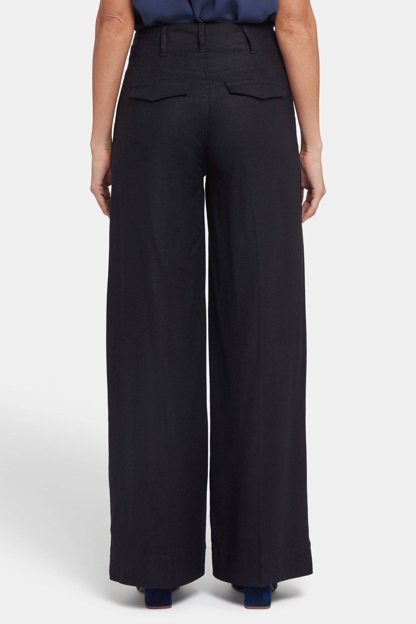 Mona Wide Leg Trouser Pants - Black