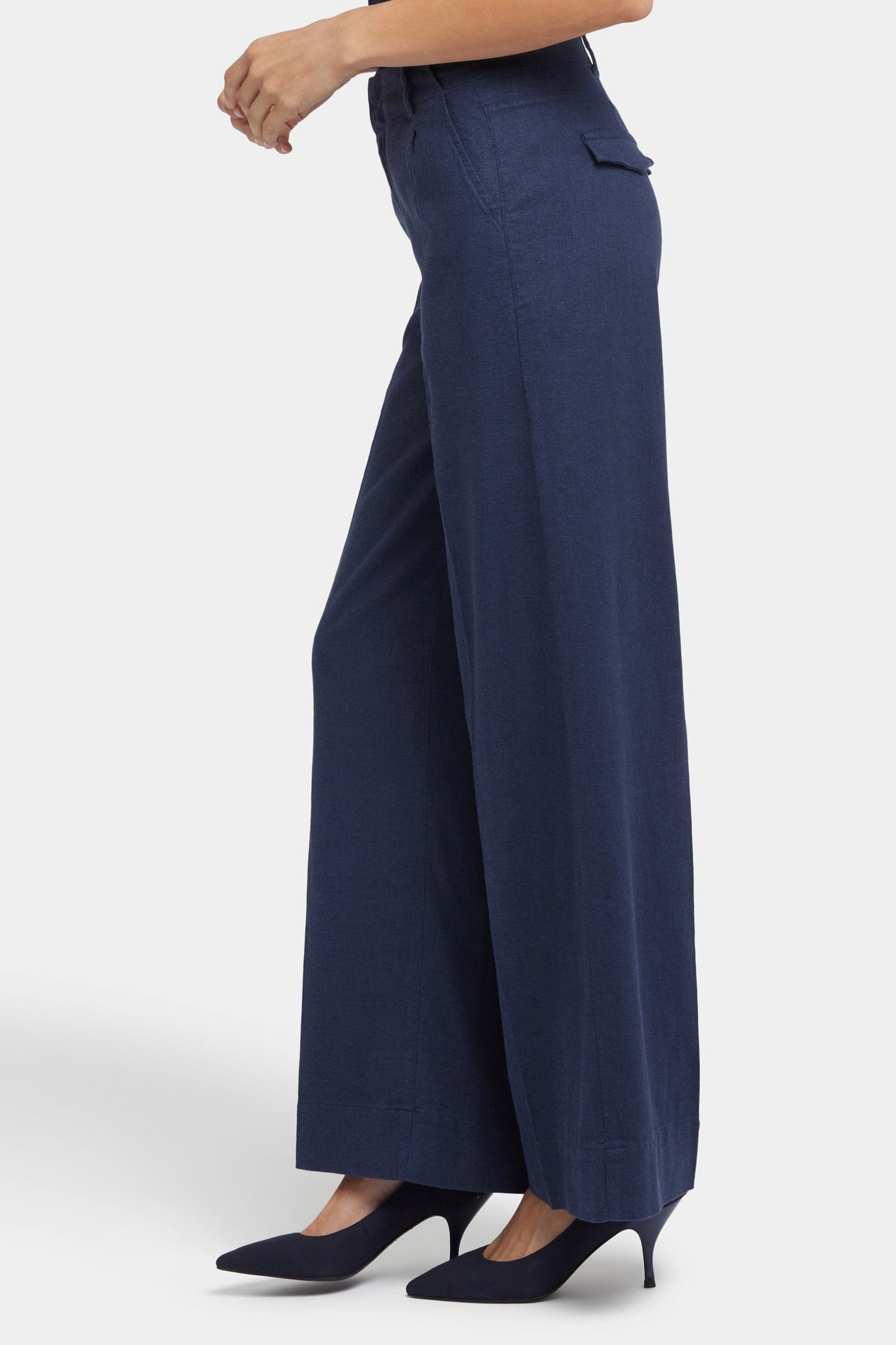 Mona Wide Leg Trouser Pants - Oxford Navy