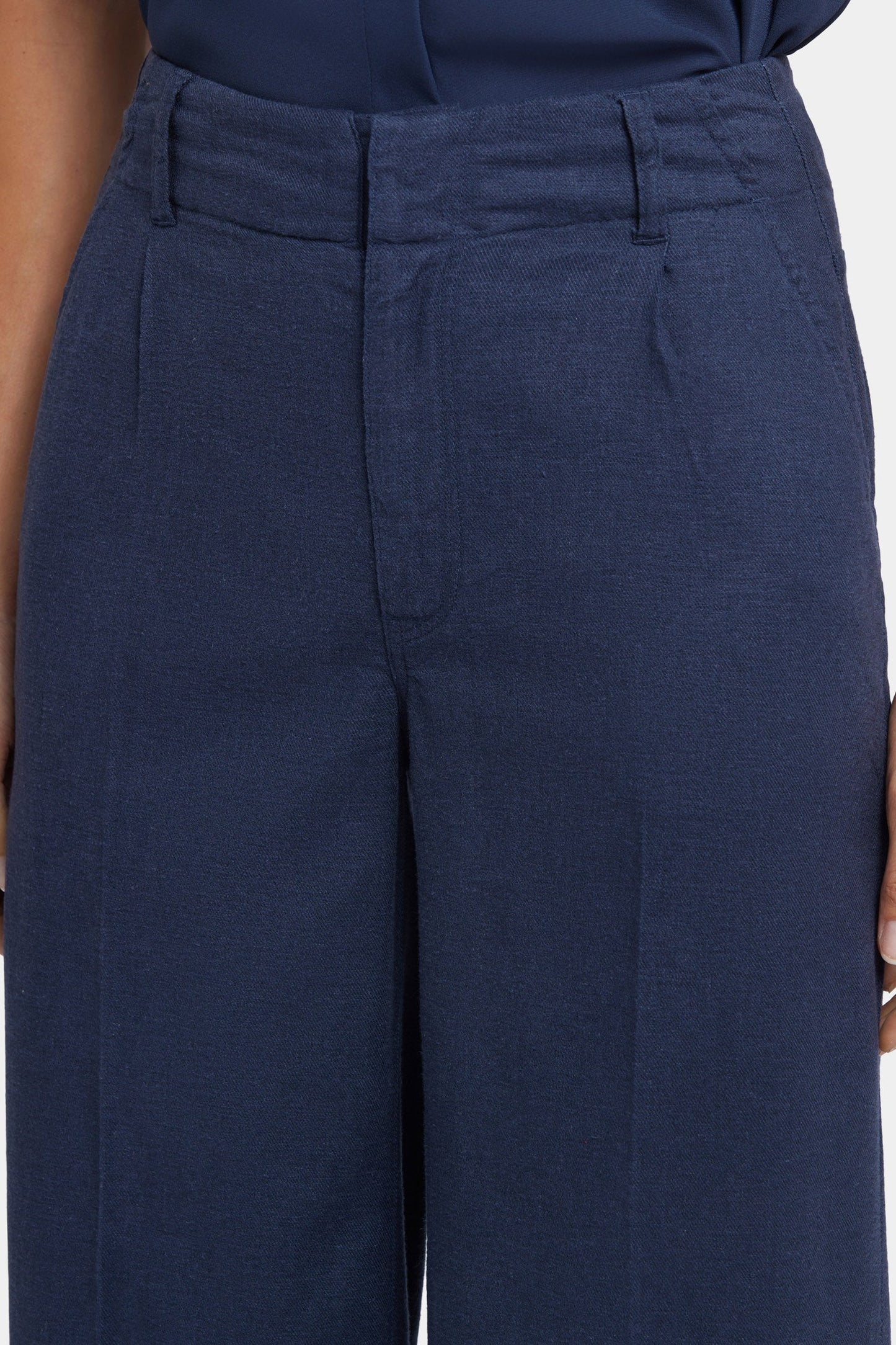 Mona Wide Leg Trouser Pants - Oxford Navy