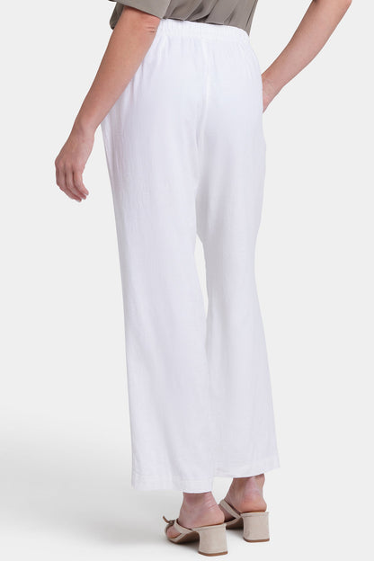 Relaxed Drawstring Pull-On Pants - White