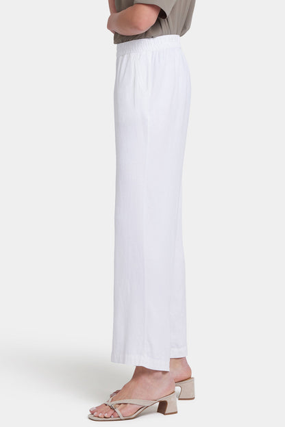 Relaxed Drawstring Pull-On Pants - White