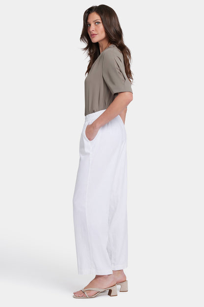 Relaxed Drawstring Pull-On Pants - White
