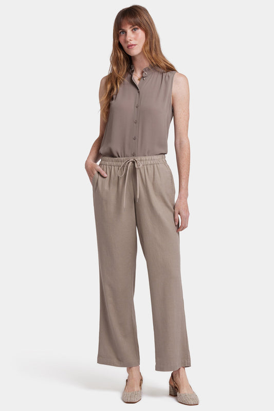 Relaxed Drawstring Pull-On Pants - Saddlewood