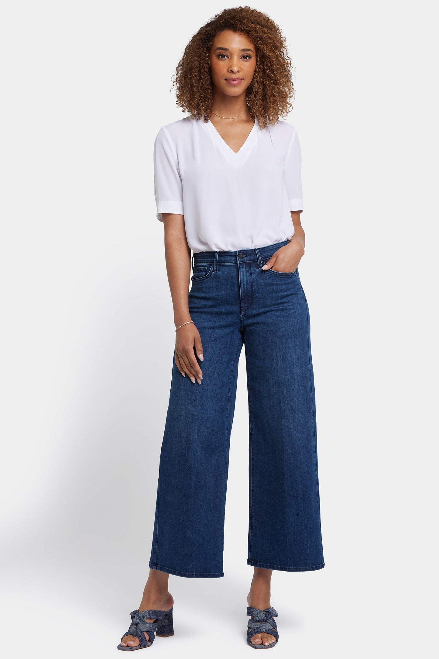 Brodi Wide Leg Ankle Jeans - Ibiza Blues