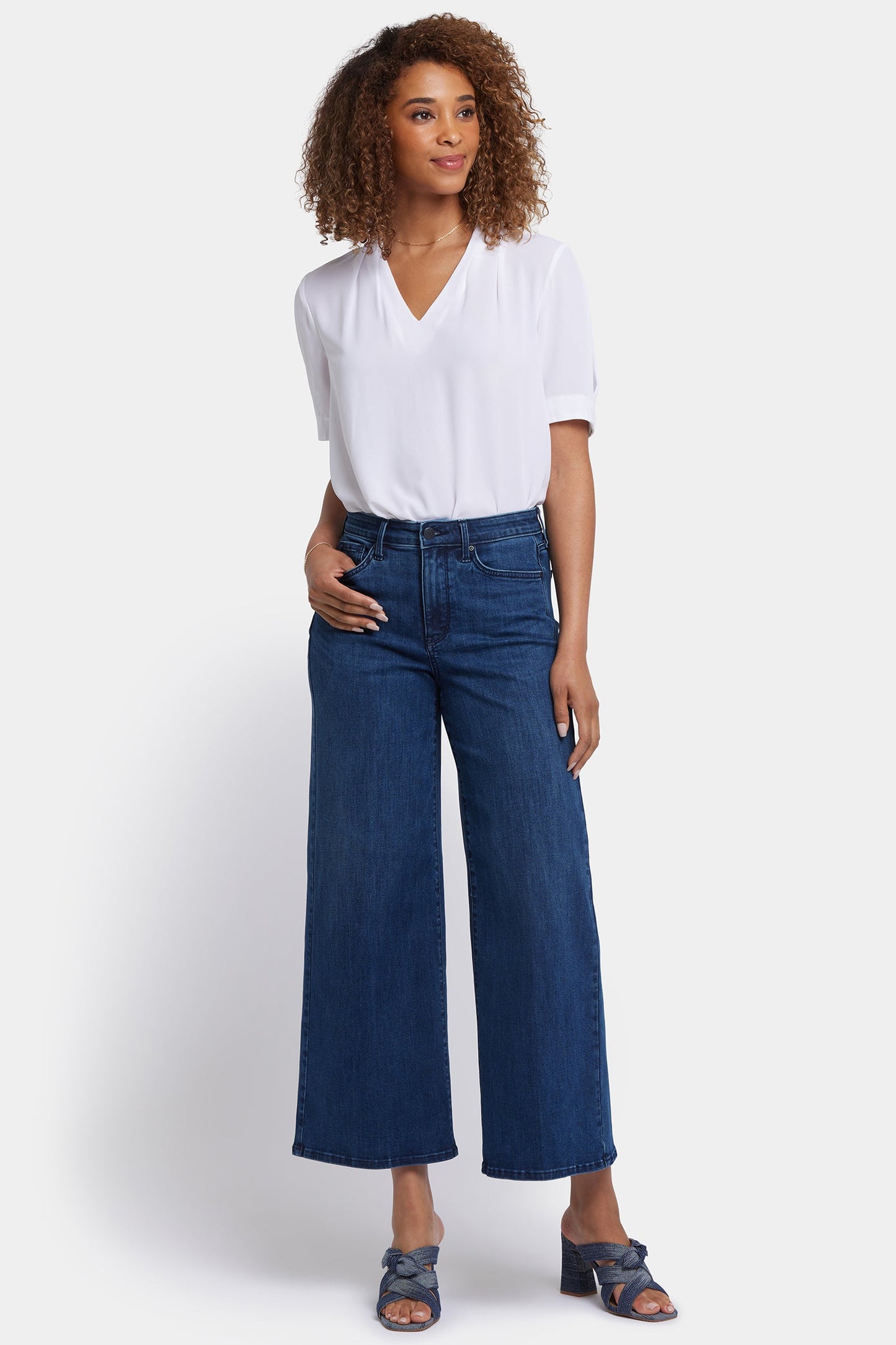 Brodi Wide Leg Ankle Jeans - Ibiza Blues