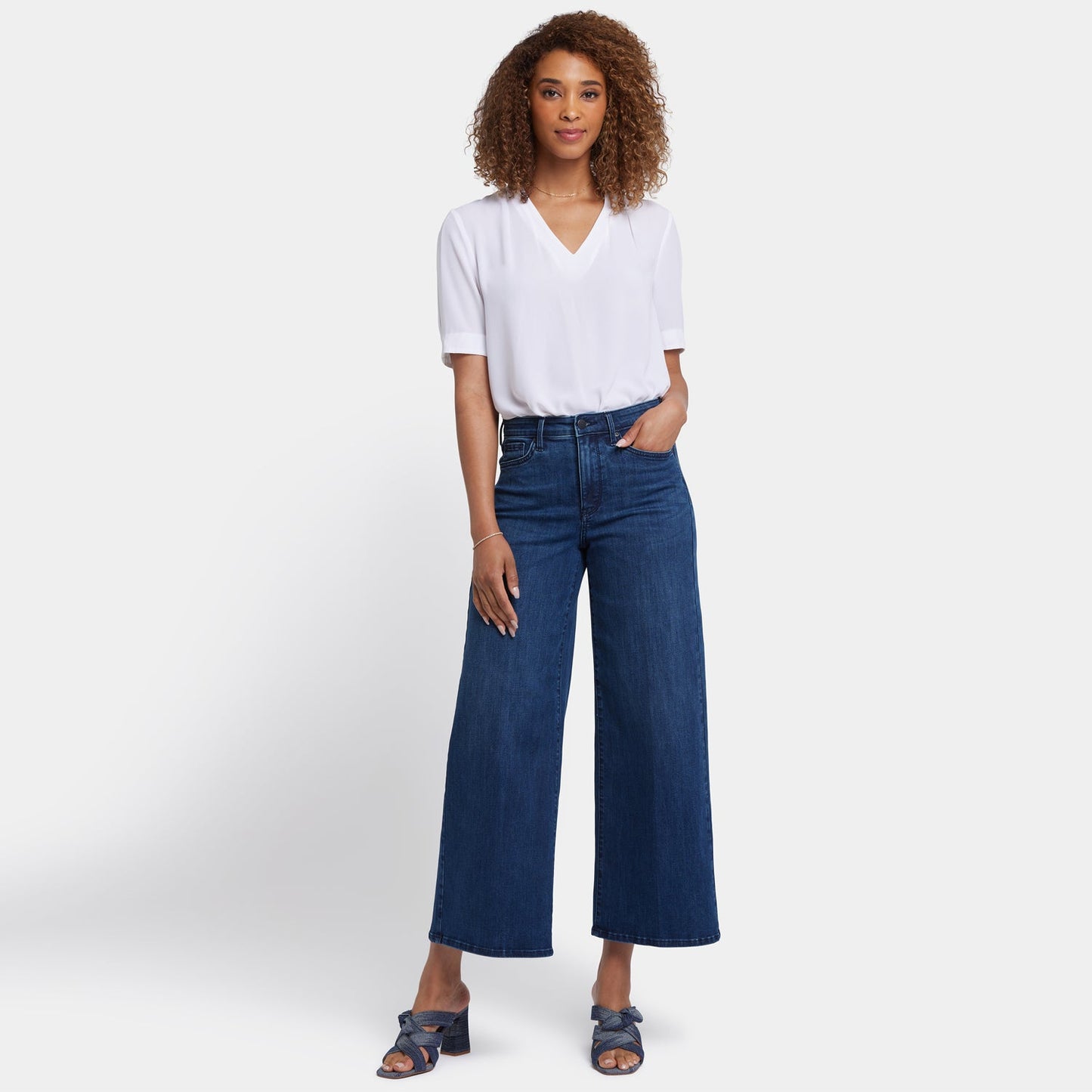Brodi Wide Leg Ankle Jeans - Ibiza Blues