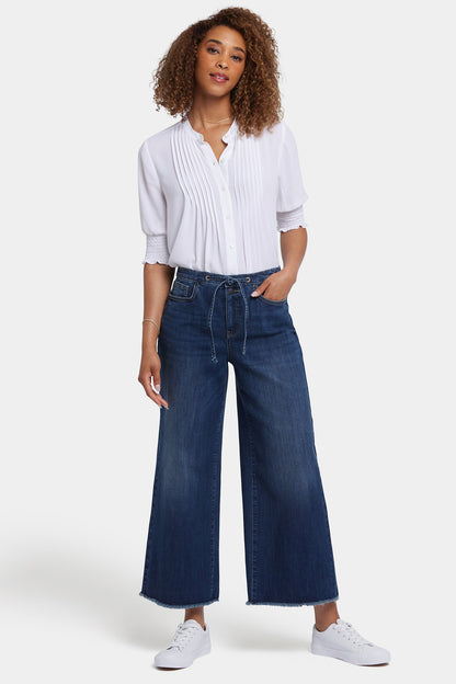 Cindi Relaxed Wide Leg Ankle Jeans - Rio Rapids