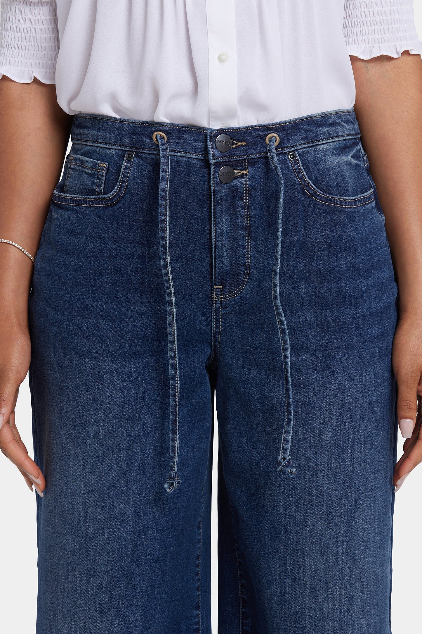 Cindi Relaxed Wide Leg Ankle Jeans - Rio Rapids