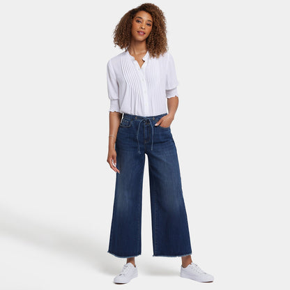 Cindi Relaxed Wide Leg Ankle Jeans - Rio Rapids