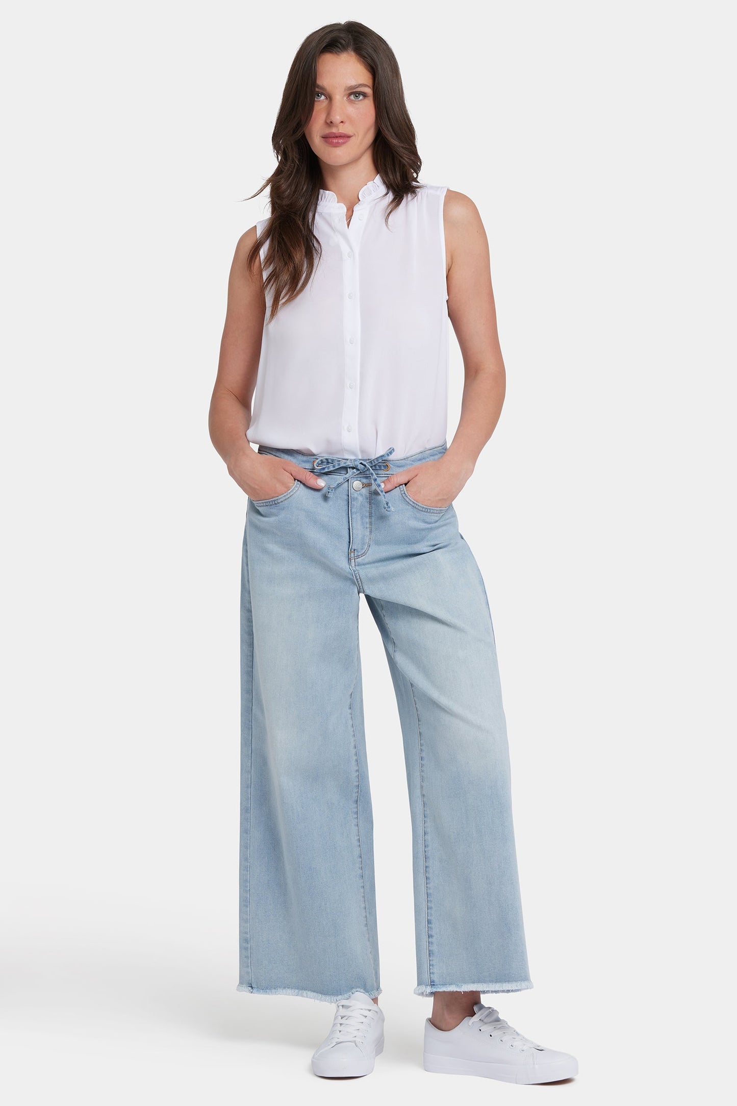 Cindi Relaxed Wide Leg Ankle Jeans - Santiago Sea