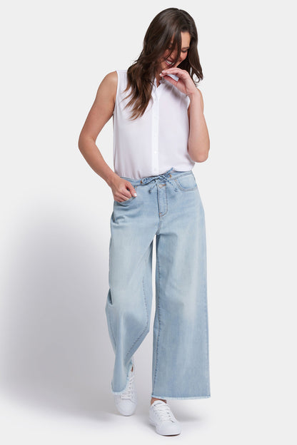 Cindi Relaxed Wide Leg Ankle Jeans - Santiago Sea
