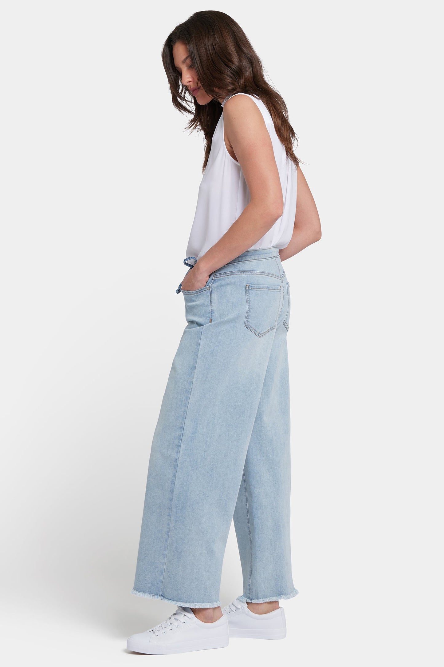 Cindi Relaxed Wide Leg Ankle Jeans - Santiago Sea