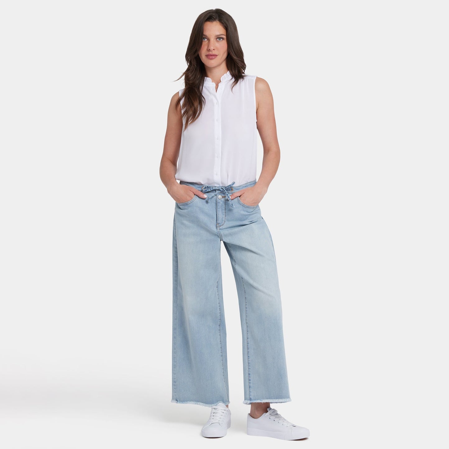 Cindi Relaxed Wide Leg Ankle Jeans - Santiago Sea