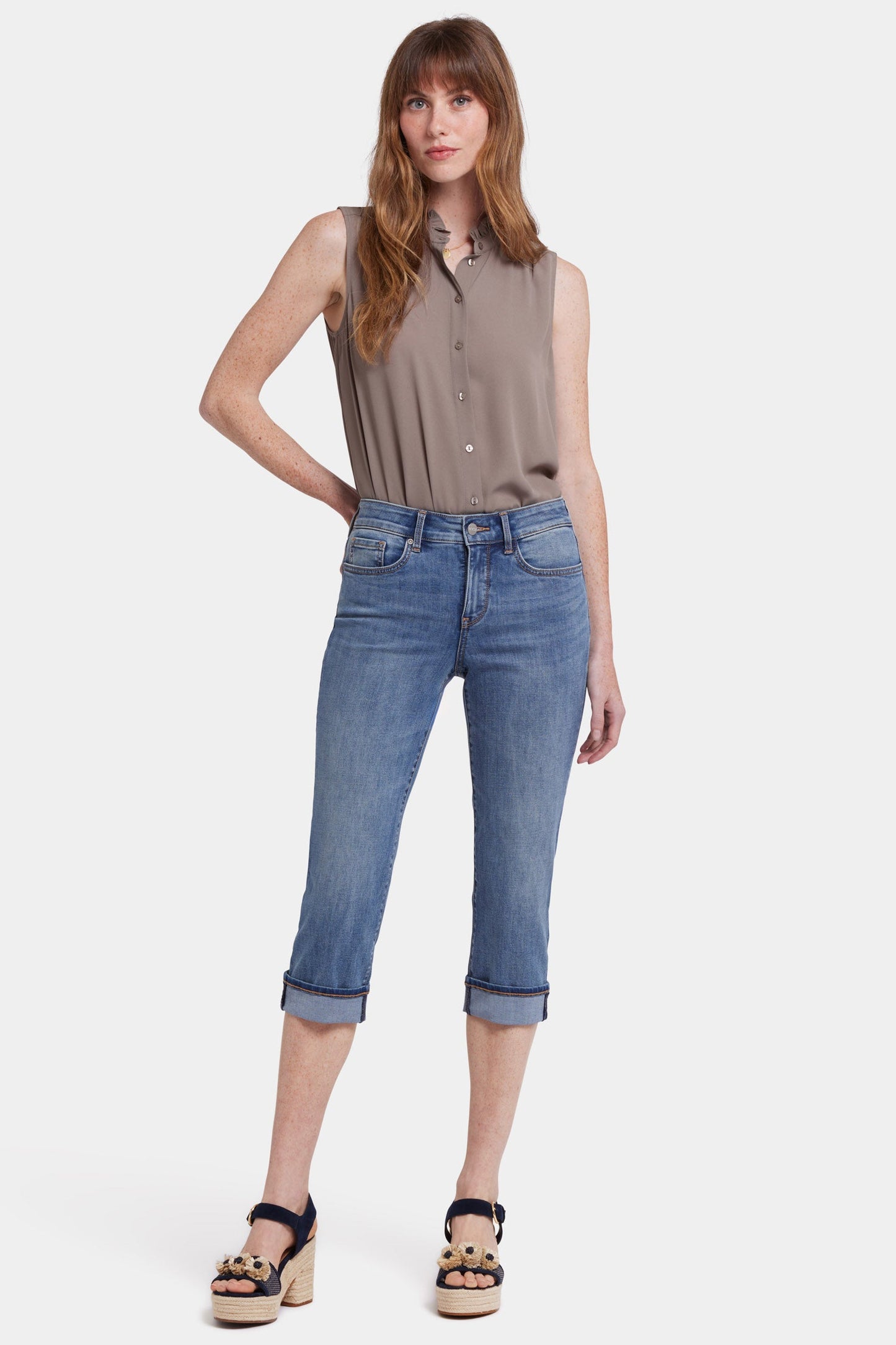 Marilyn Straight Crop Jeans - Majorca Bay