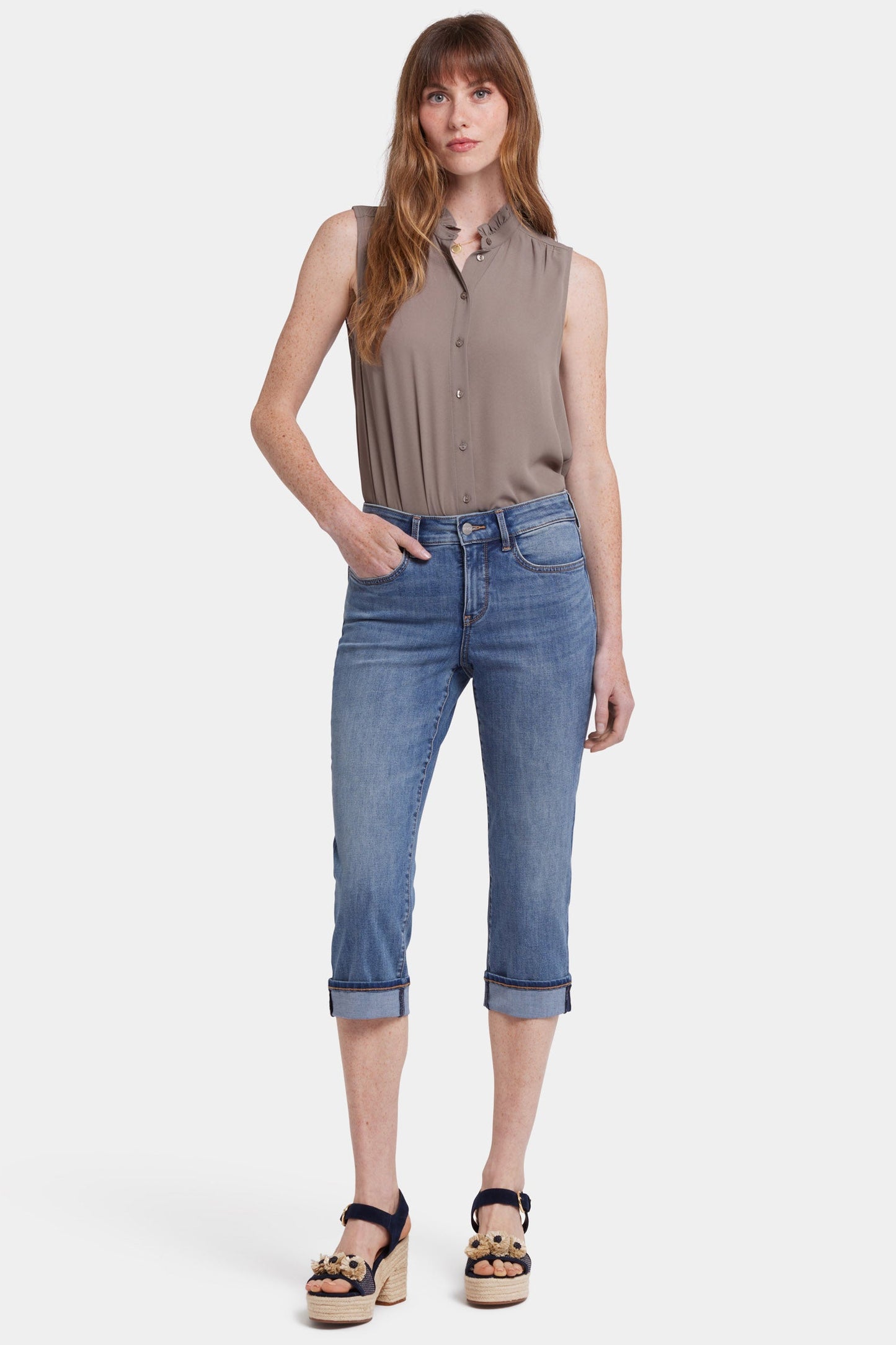 Marilyn Straight Crop Jeans - Majorca Bay