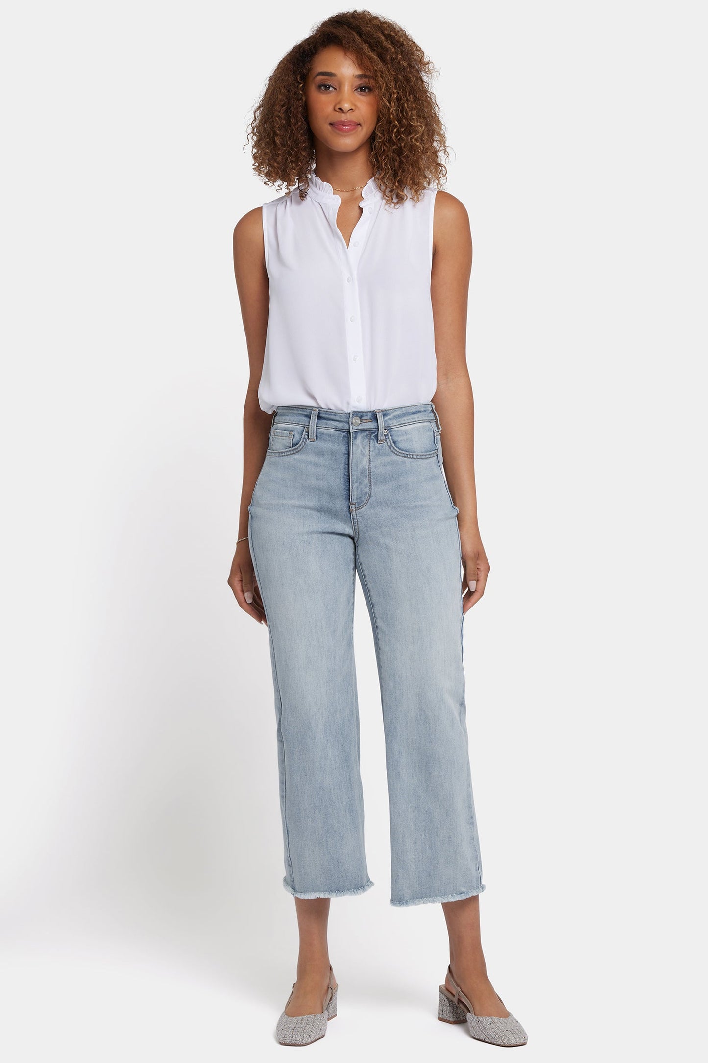 Coco Relaxed Wide Leg Crop Jeans - Santiago Sea
