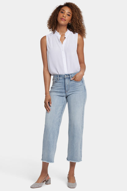 Coco Relaxed Wide Leg Crop Jeans - Santiago Sea