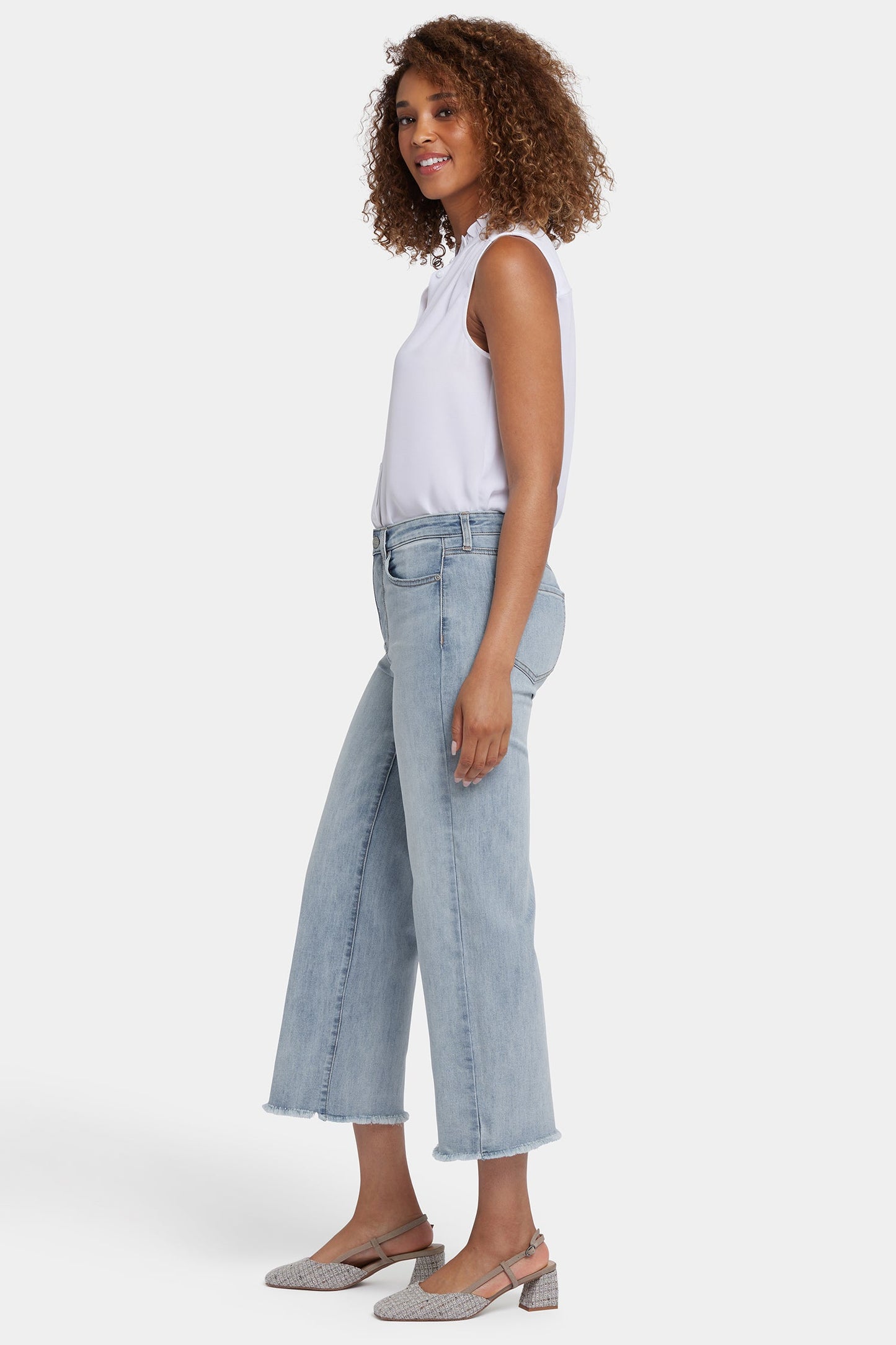 Coco Relaxed Wide Leg Crop Jeans - Santiago Sea
