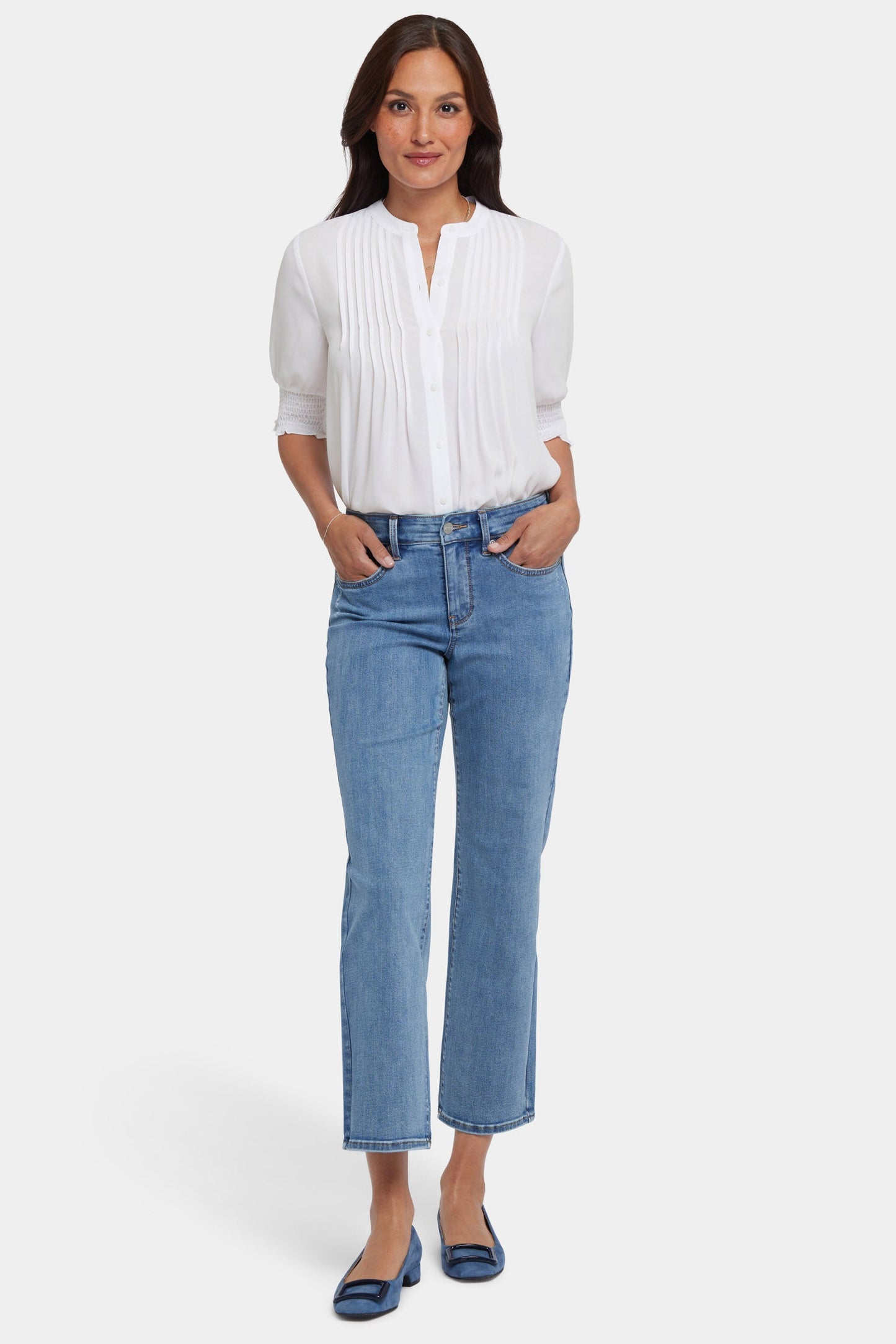 Marilyn Straight Ankle Jeans - Minorca Isle