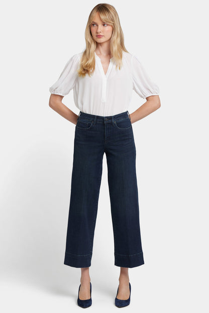 Teresa Wide Leg Ankle Jeans - Obsidian Blue
