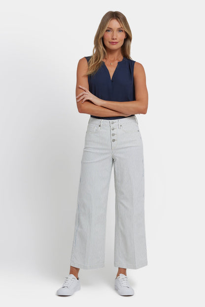 Teresa Wide Leg Ankle Jeans - Palencia Stripe