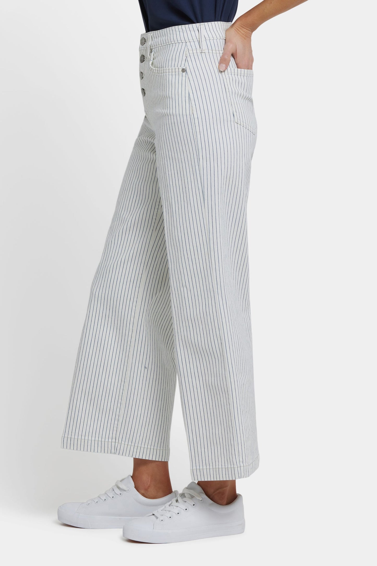 Teresa Wide Leg Ankle Jeans - Palencia Stripe