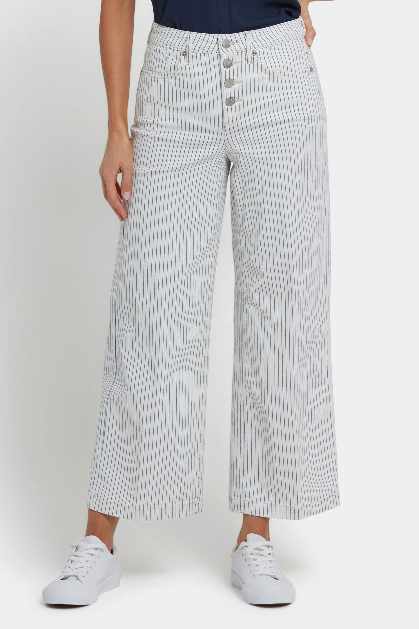 Teresa Wide Leg Ankle Jeans - Palencia Stripe