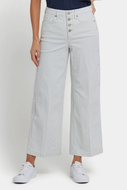 Teresa Wide Leg Ankle Jeans - Palencia Stripe