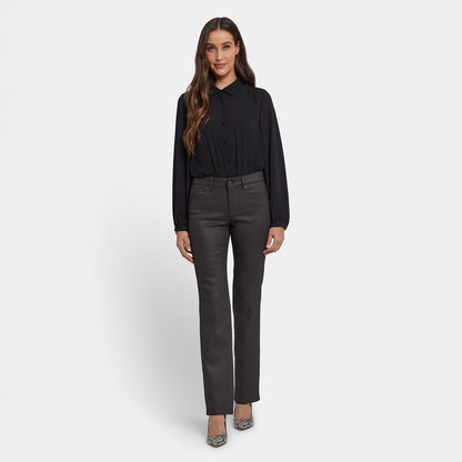 Coated Marilyn Straight Jeans - Vintage Barnwood Coated