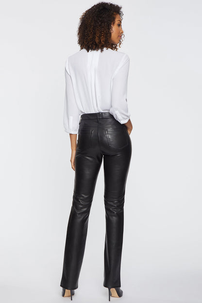 Faux Leather Marilyn Straight Pants - Black