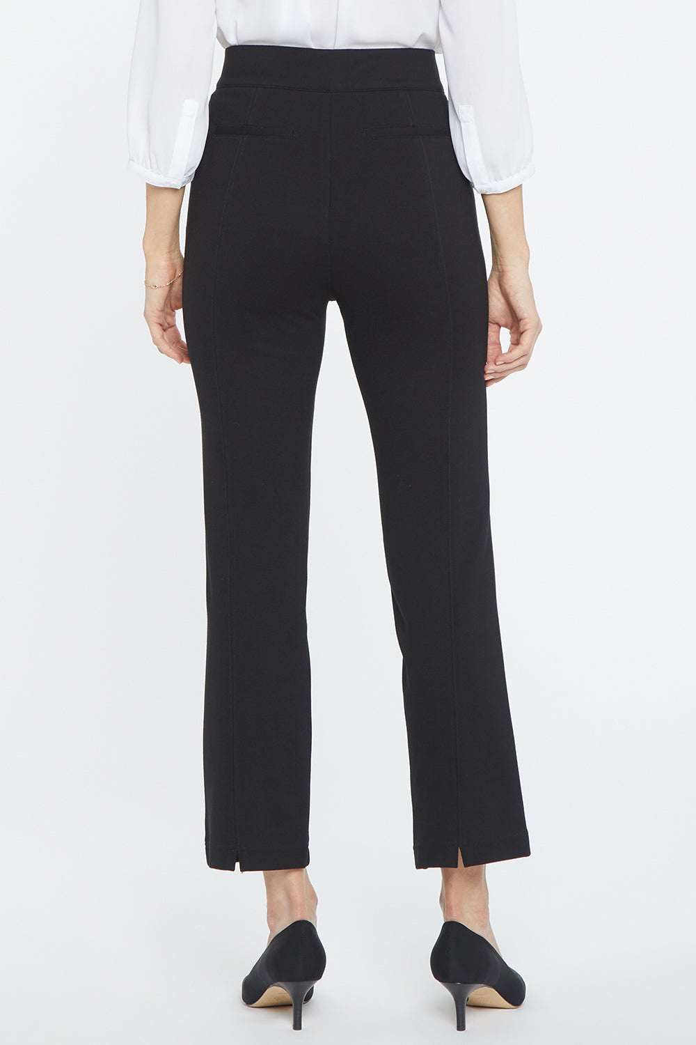 Pull-On Straight Crop Pants - Black
