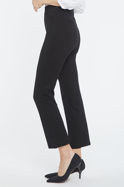 Pull-On Straight Crop Pants - Black