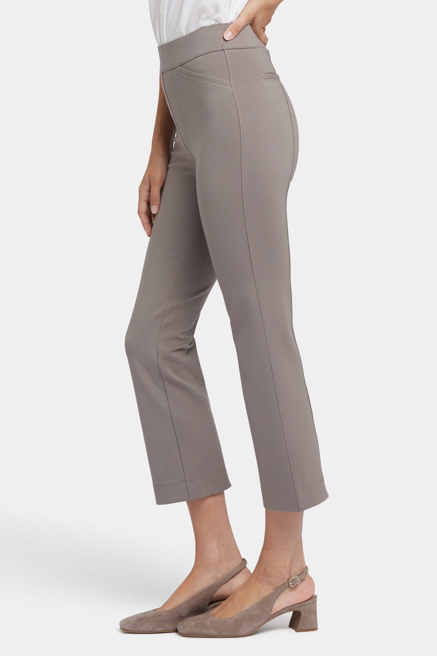 Pull-On Straight Crop Pants - Saddlewood