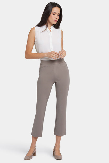 Pull-On Straight Crop Pants - Saddlewood
