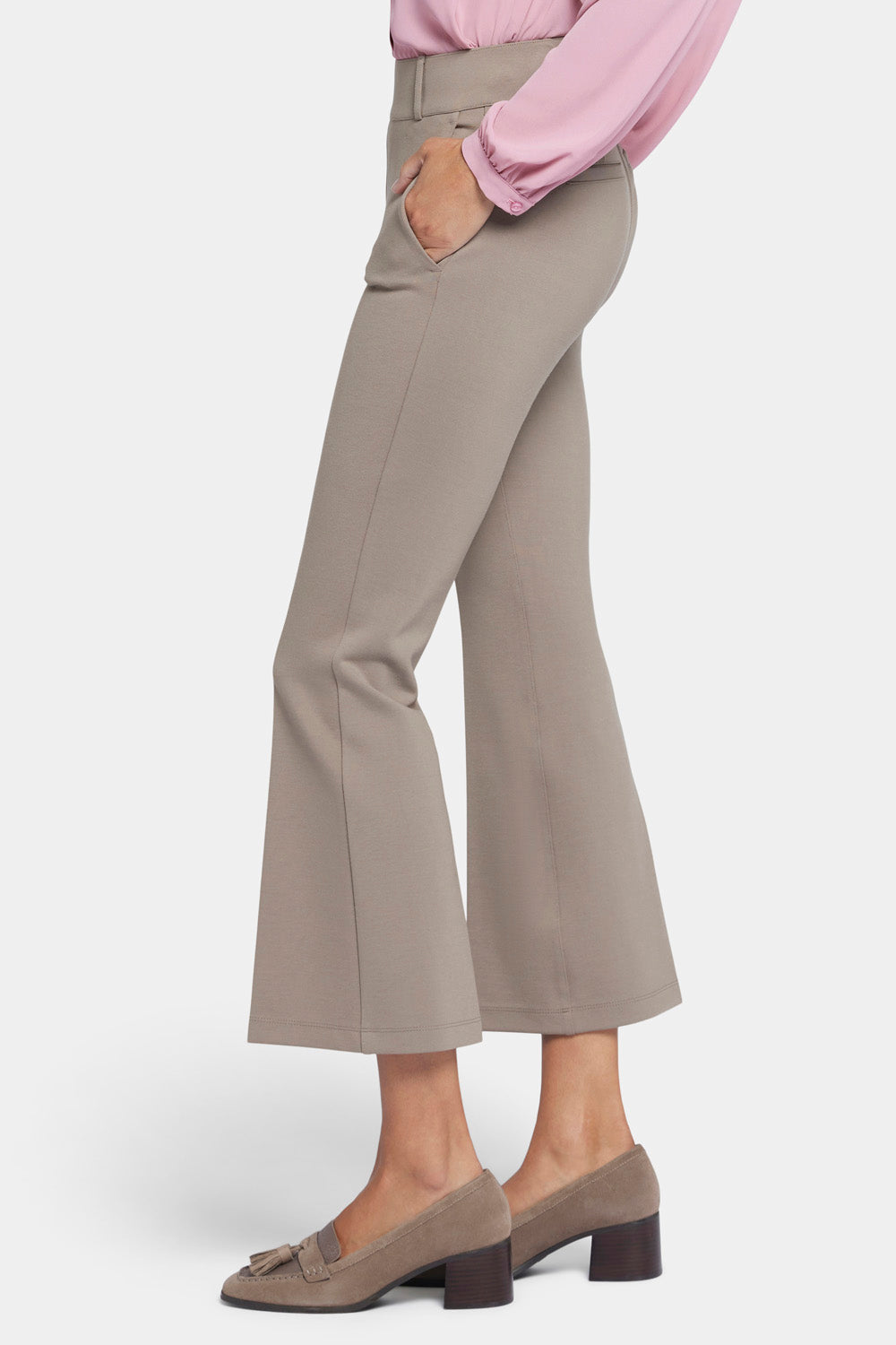 Pull-On Flared Ankle Trouser Pants - Saddlewood