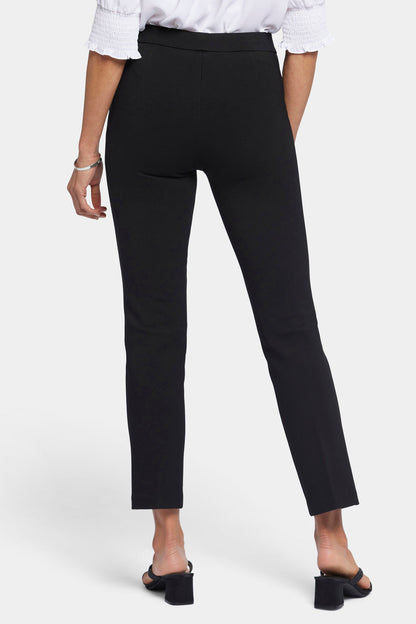 Pull-On Slim Ankle Trouser Pants - Black