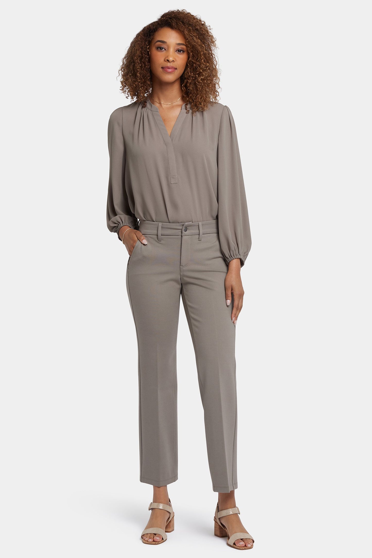 Straight Trouser Pants - Saddlewood