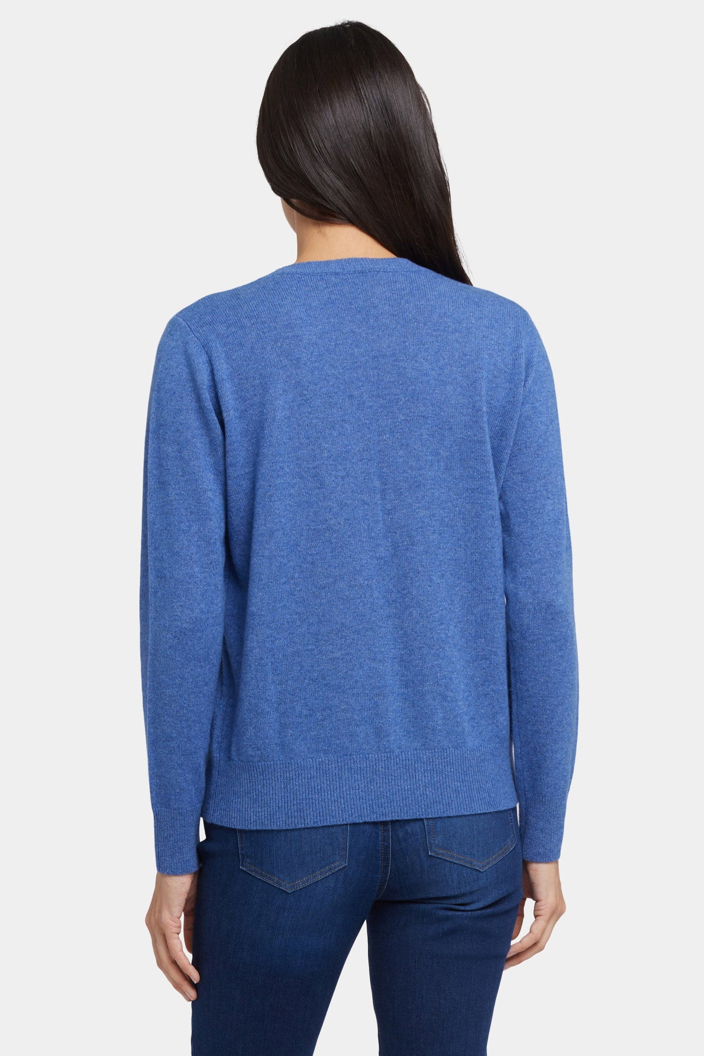 Cashmere Essential Crewneck Sweater - Heather Blue
