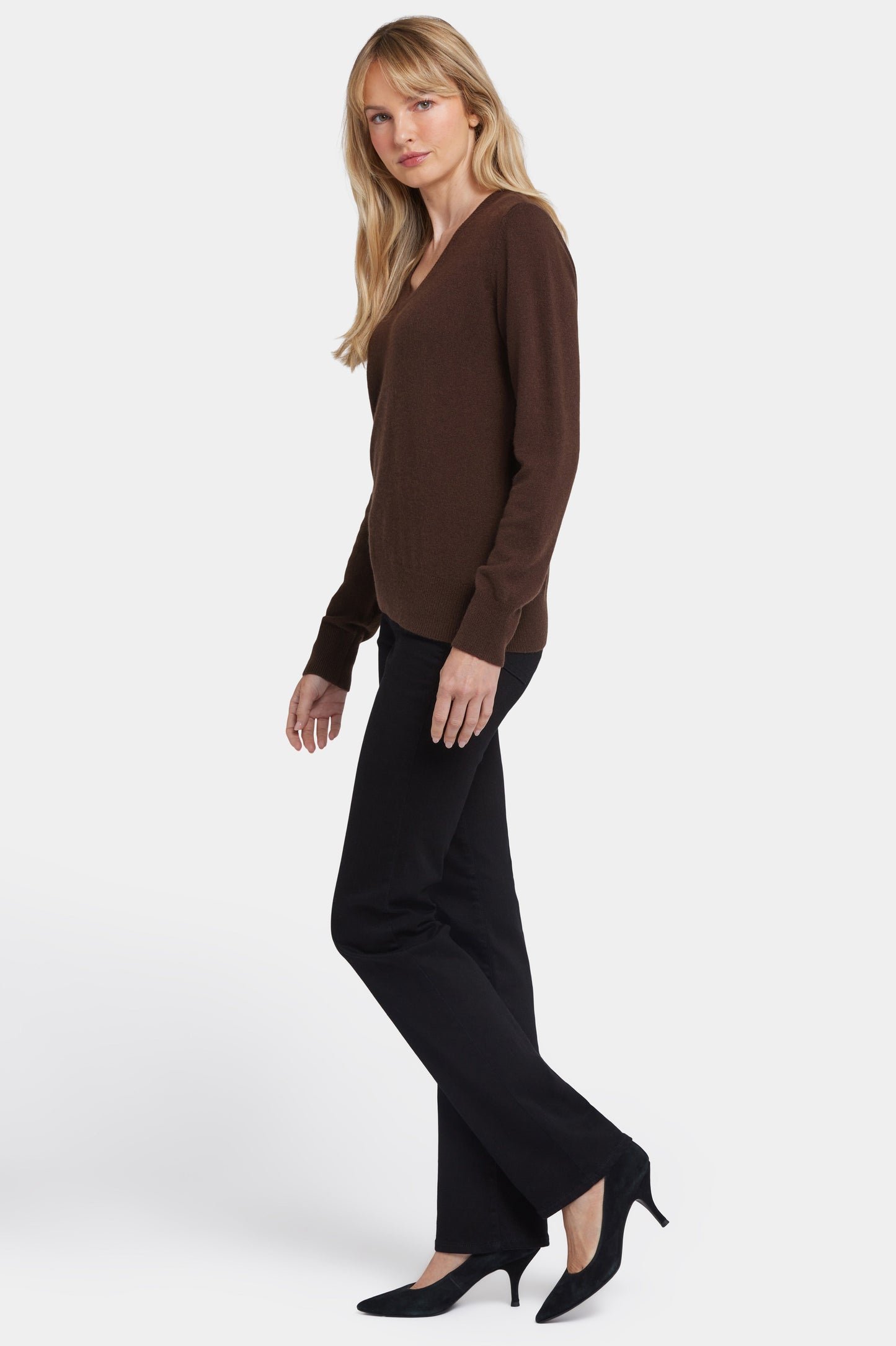 Cashmere Classic V-Neck Sweater - Brown