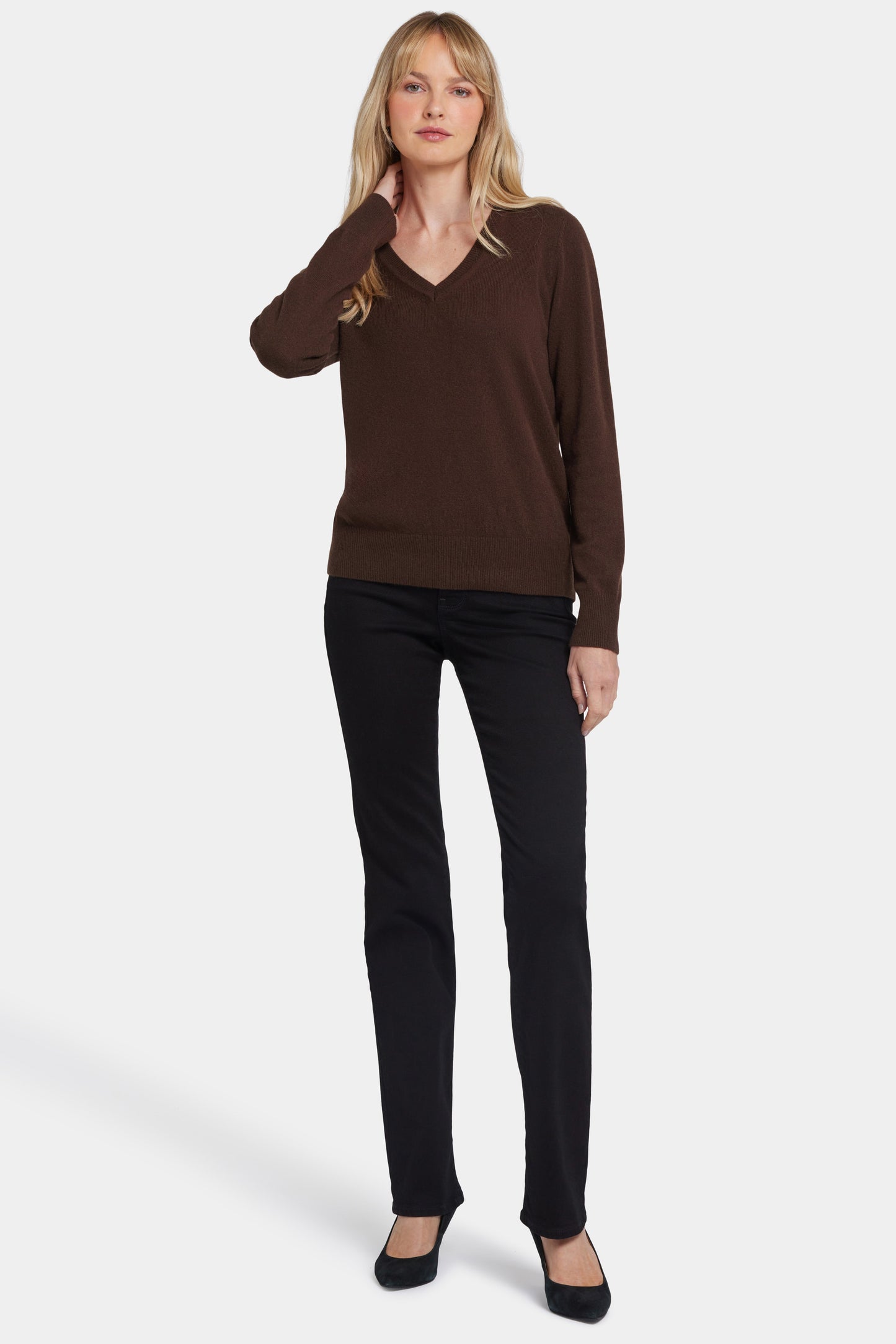 Cashmere Classic V-Neck Sweater - Brown