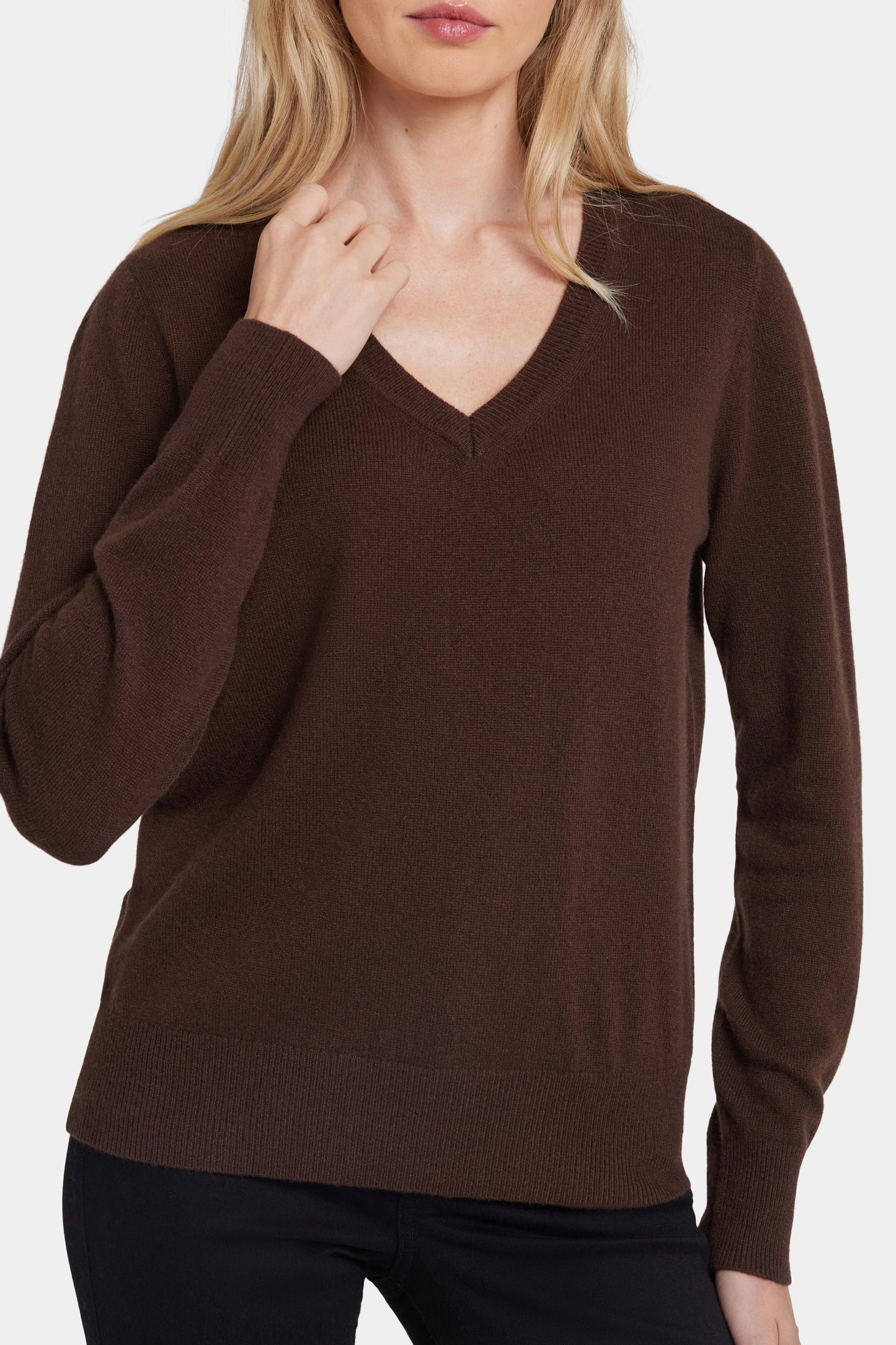 Cashmere Classic V-Neck Sweater - Brown