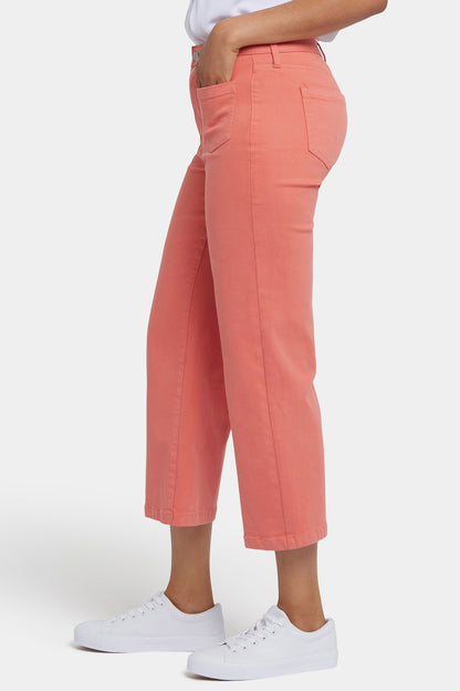 Coco Relaxed Wide Leg Crop Jeans - Coral Haze