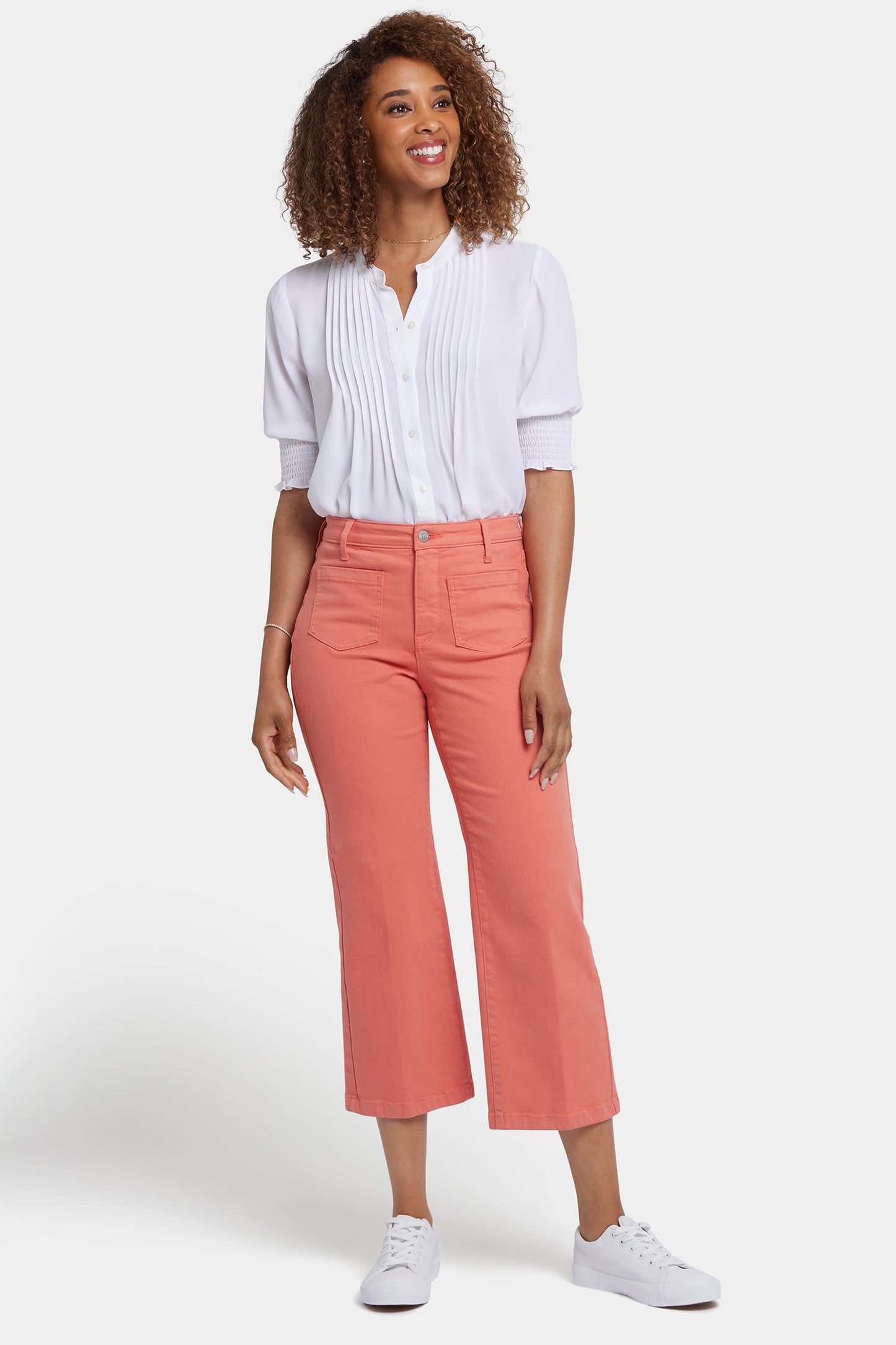 Coco Relaxed Wide Leg Crop Jeans - Coral Haze