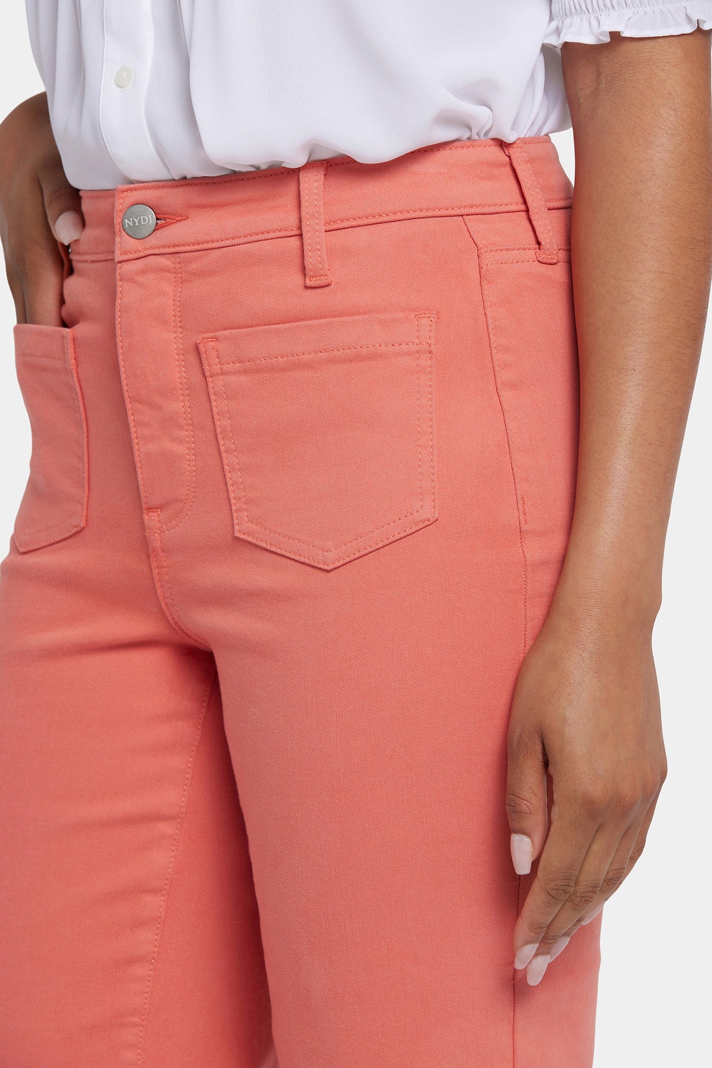 Coco Relaxed Wide Leg Crop Jeans - Coral Haze
