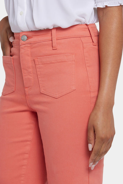 Coco Relaxed Wide Leg Crop Jeans - Coral Haze