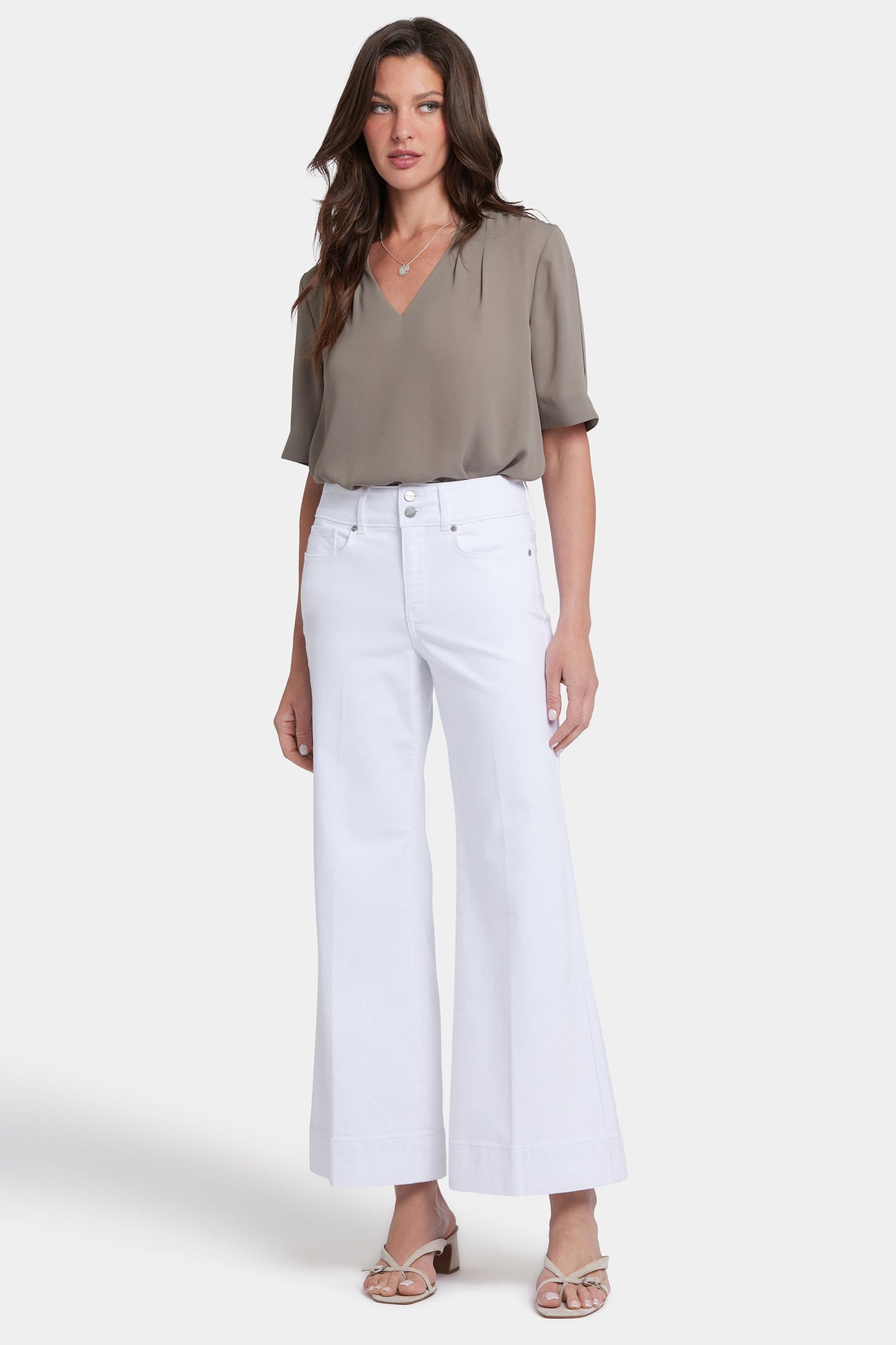 Mia Palazzo Ankle Jeans - Optic White