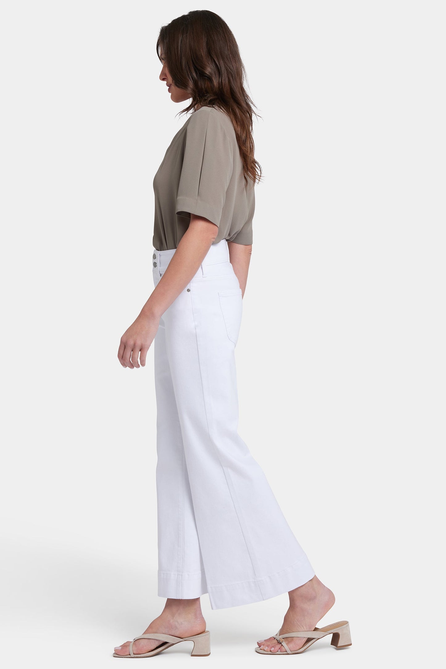 Mia Palazzo Ankle Jeans - Optic White