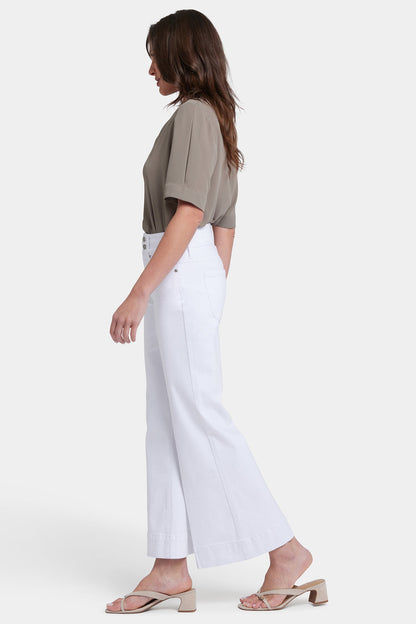 Mia Palazzo Ankle Jeans - Optic White