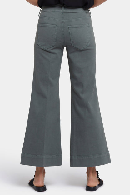 Mia Palazzo Ankle Jeans - Sage Leaf